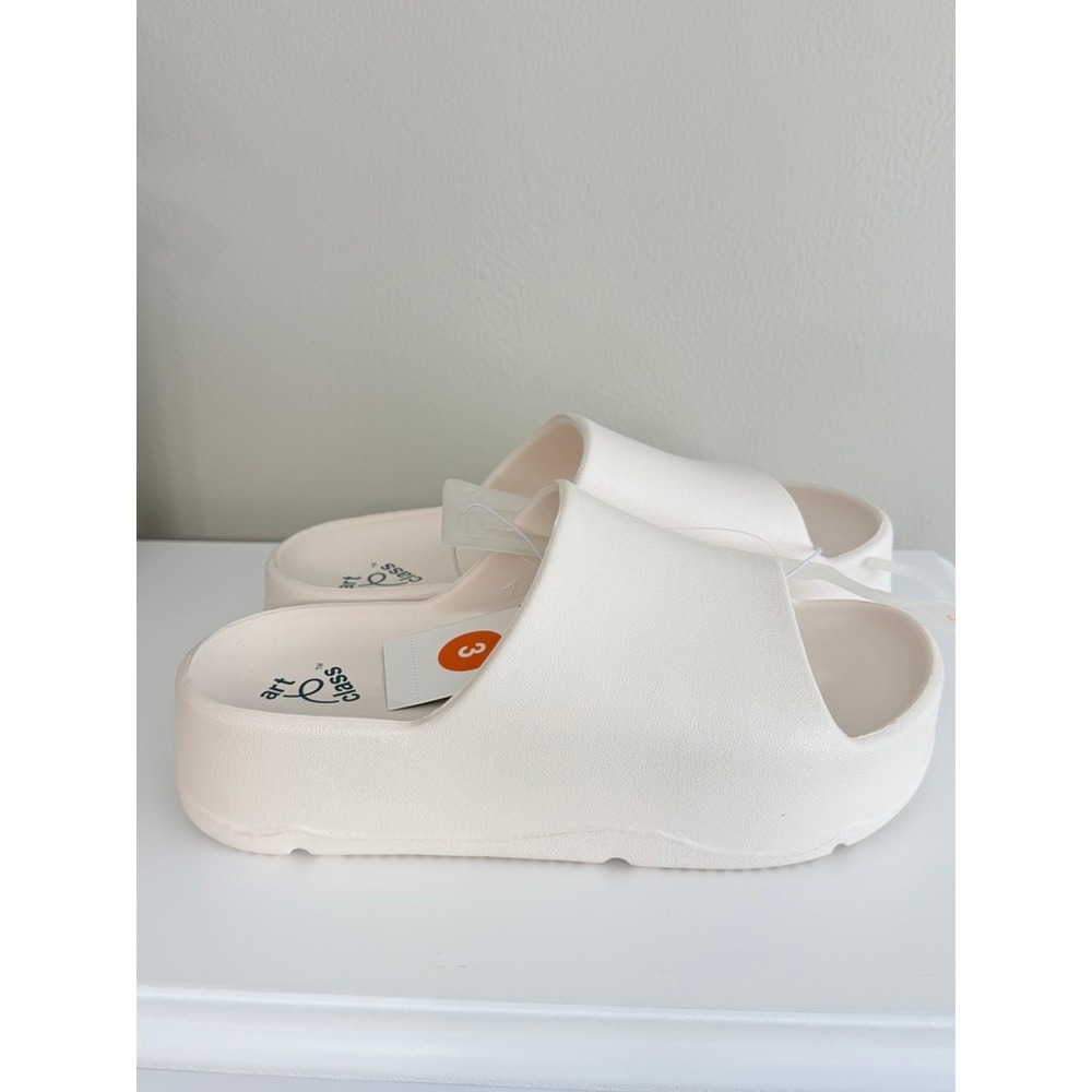 Art Class Slides Kids Size 3 Off White Chunky Platform Sandals NWT